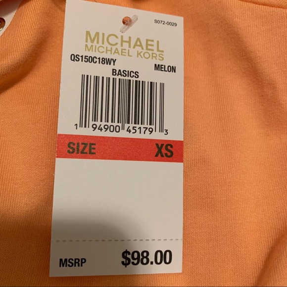 Michael Kors Melon Color Grommet Logo Hoodie, XS 🆕 - Picture 2 of 7